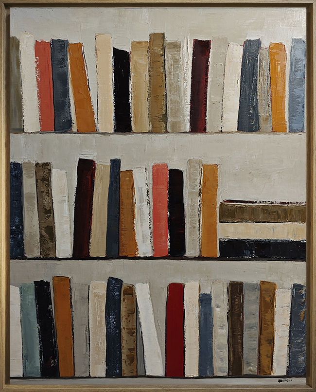 "Layers of history" avec cadre en chêne, grande bibliotheque abstrait de Sophie DUMONT