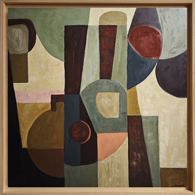 Tableau geometrique abstrait grand format de Sophie Dumont