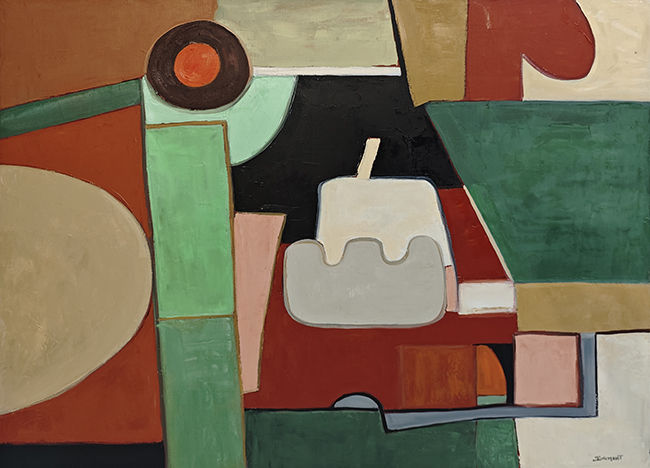 Choregraphie des formes, tableau abstrait et geometrique de Sophie Dumont