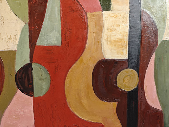 Thumbnail: Accords interieurs, tableau geometrique sur le theme de la musique. Huile sur toile de Sophie Dumont