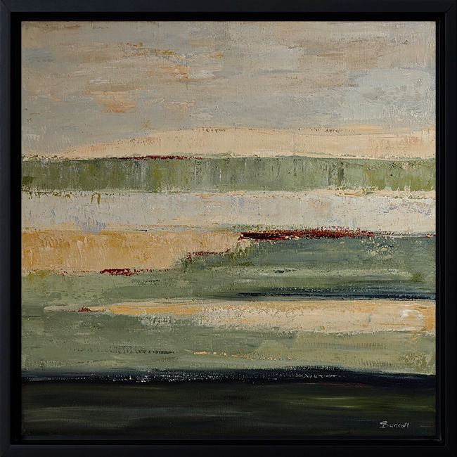 Terres de Lumière, peinture abstraite de paysage réalisée à l'huile sur toile par Sophie Dumont