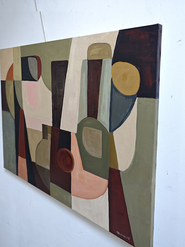 Ordre latent vu de côté, œuvre originale de Sophie Dumont, réalisée à l’huile sur toile