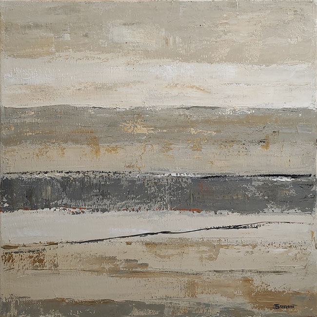 Miniature : Accalmie, tableau minimaliste abstrait dans les beige de Sophie Dumont