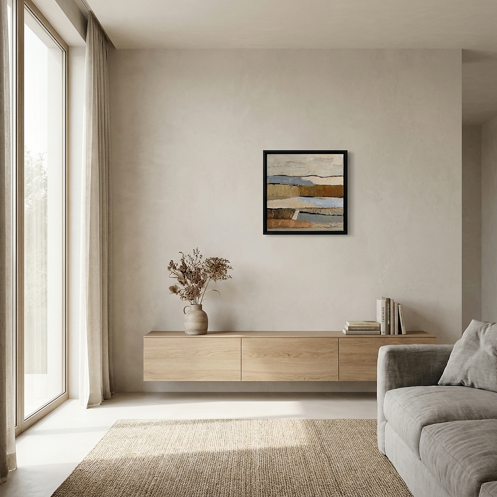 Thumbnail: Temps suspendu in situ, Tableau abstrait minimaliste d'un paysage