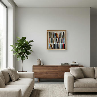 The Logos painting placed in a contemporary home