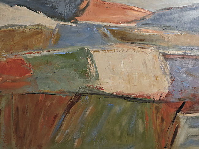 Miniature : Extrait du tableau: les terres silencieuses, paysage abstrait coloré de Sophie Dumont