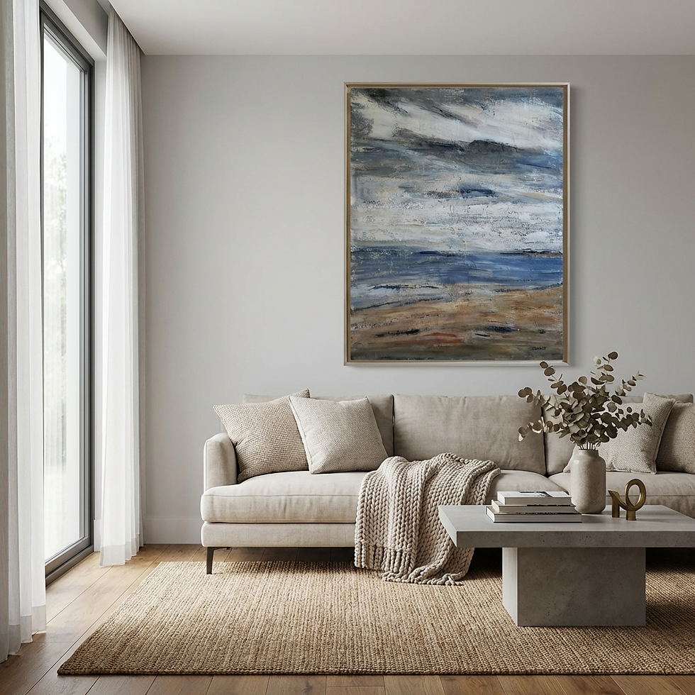 Miniature : Jour de brume, peinture d'un bord de mer en Normandie par Sophie Dumont