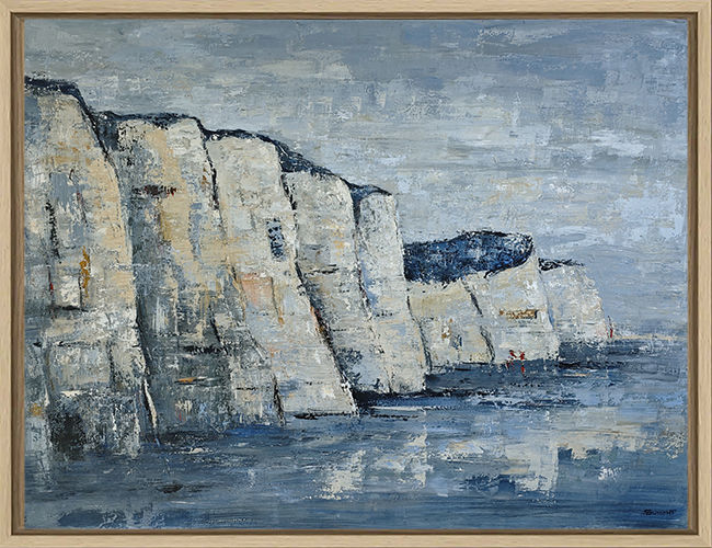 Miniature : "Les falaises" Tableau texturé à l'huile sur toile sur le theme des falaises de Sophie dumont