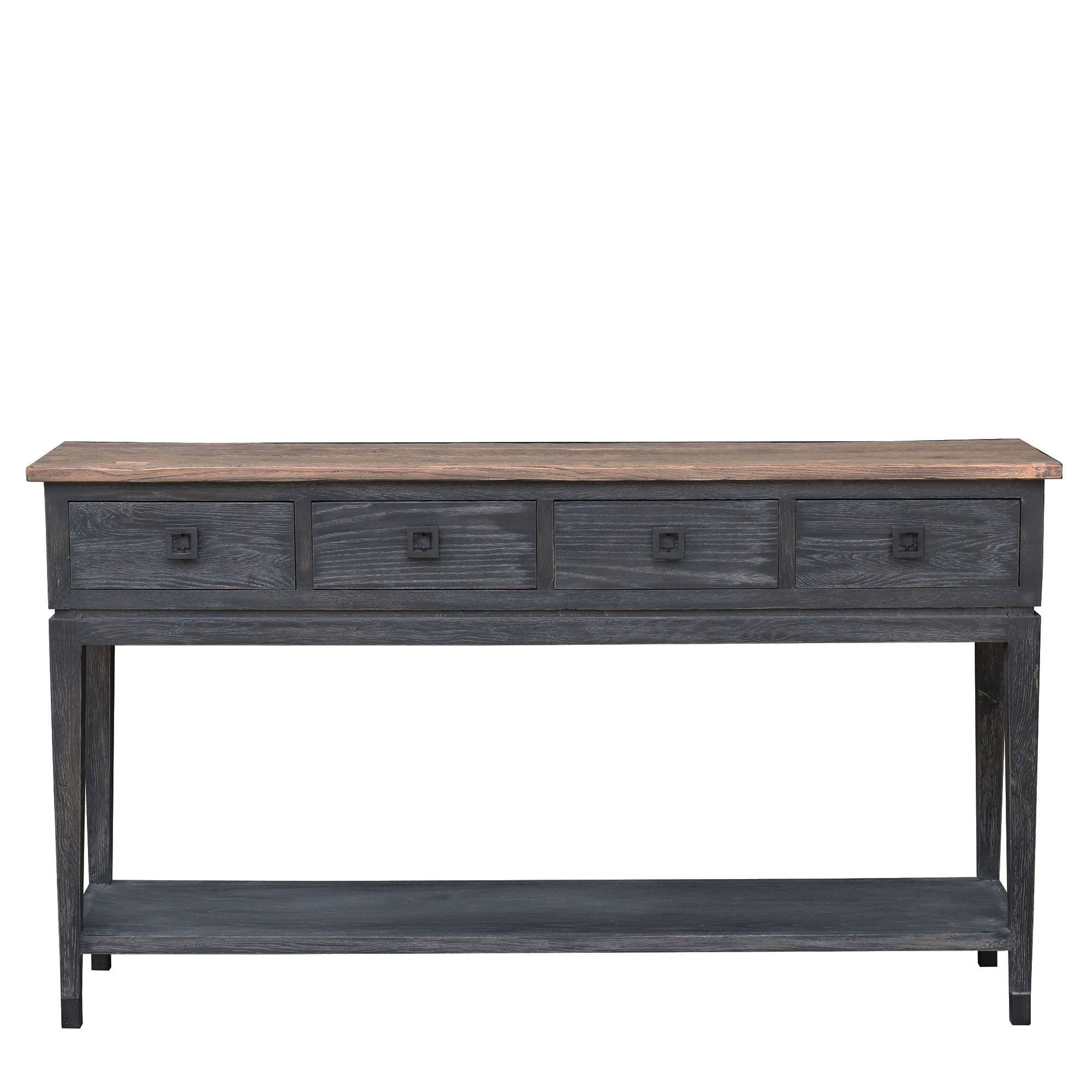 Maine Oak Console With Drawers Black