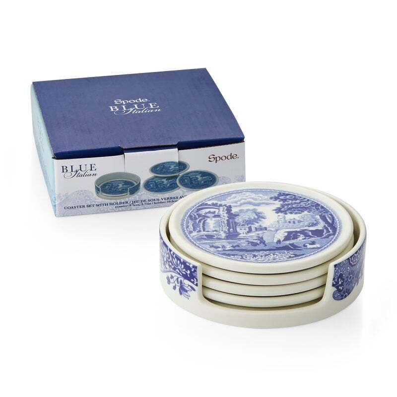 Thumbnail: Spode 9.5cm Ceramic Coasters with Holder (S/4)