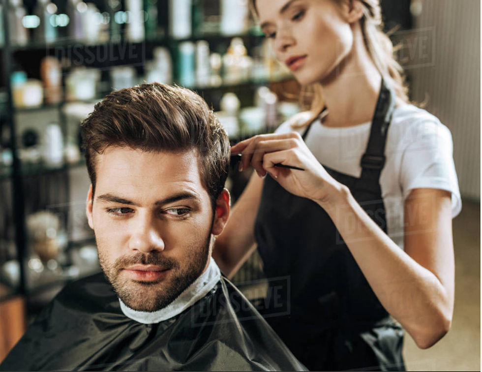 High angle view of classic barbershop tools on a countertop