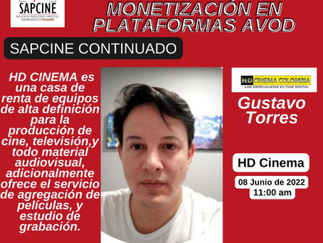 Sapcine Continuado: Renta de Equipos - Coproduccioes - Monetización en Plaformas AVOD