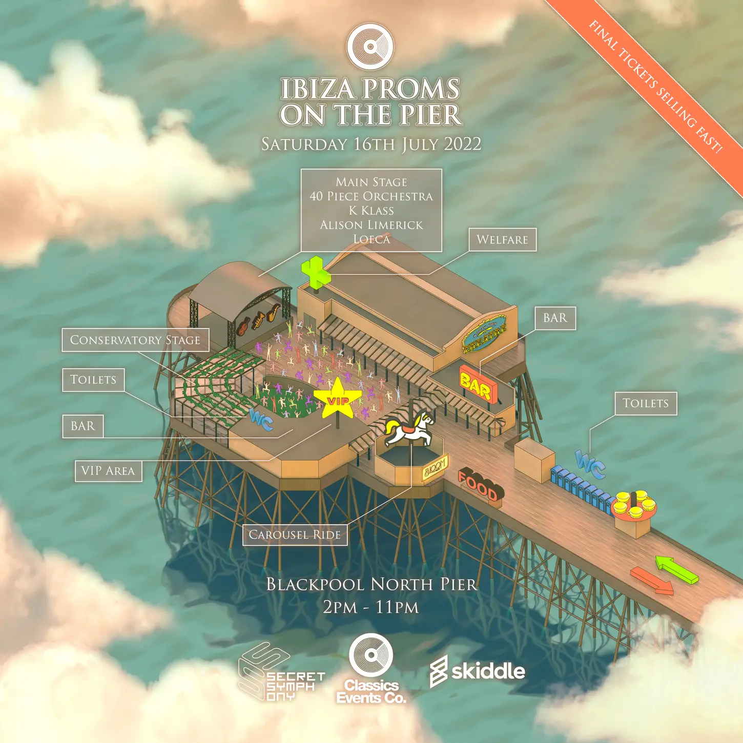 An Illustrated site map for an event