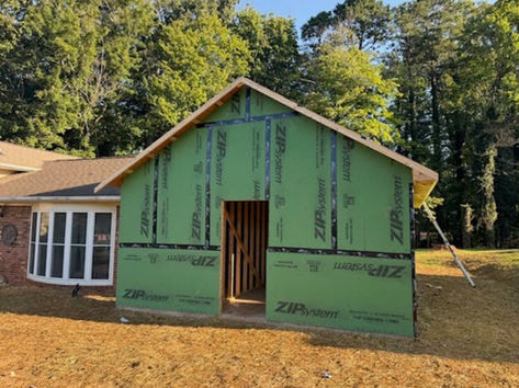 Home addition framed and dried in, ready for interior construction