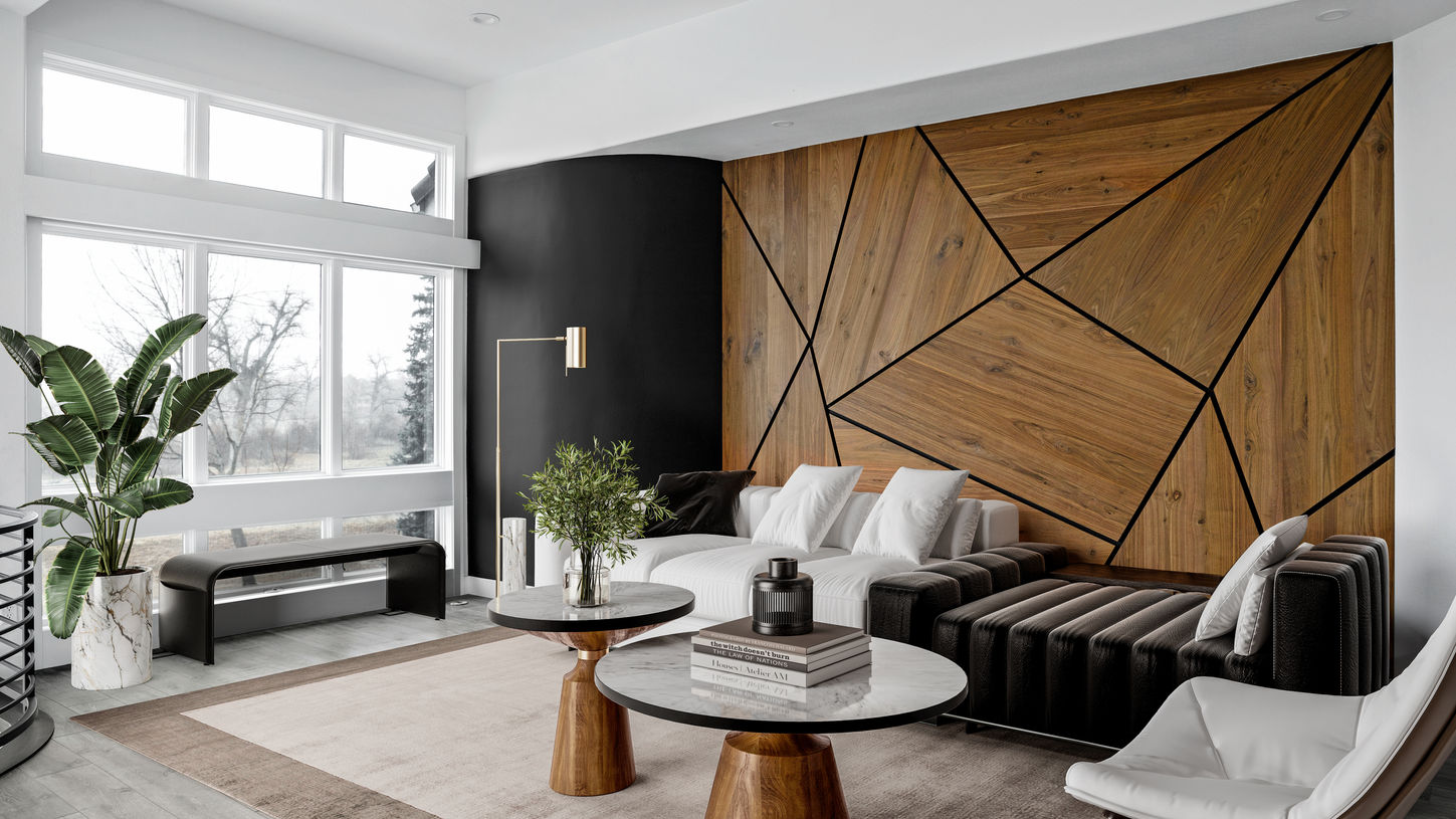 Residential interior design, living and dining area