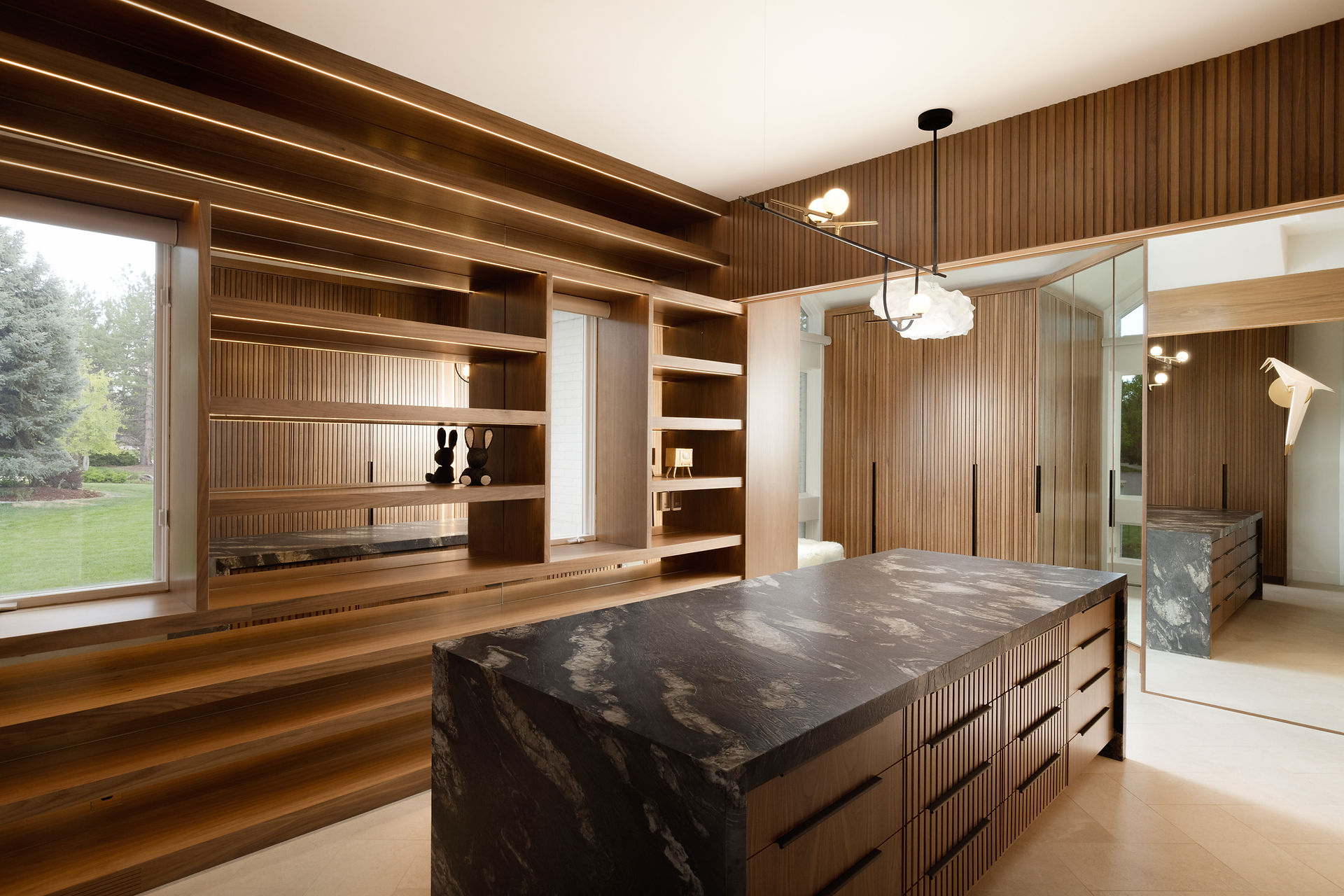 Custom walnut millwork detail from Preserve Lane renovation emphasizing craftsmanship