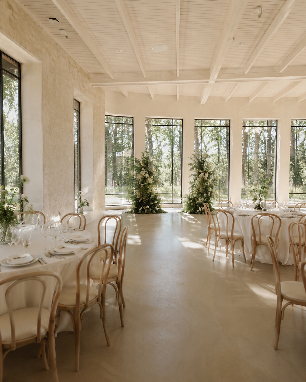 Light-filled wedding venue ceremony space for wedding planning checklist venue booking guide - Studio RÉN