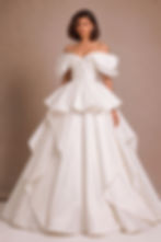 Zendaya-inspired structured ivory ball gown with corseted bodice and cathedral train, created as a bridal prediction by Studio RÉN based on her 2019 Met Gala Cinderella look