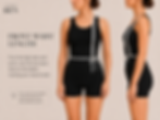Front and side views showing front waist length measured from the high side-neck point, over the bust apex, down to the elastic marking the natural waist.