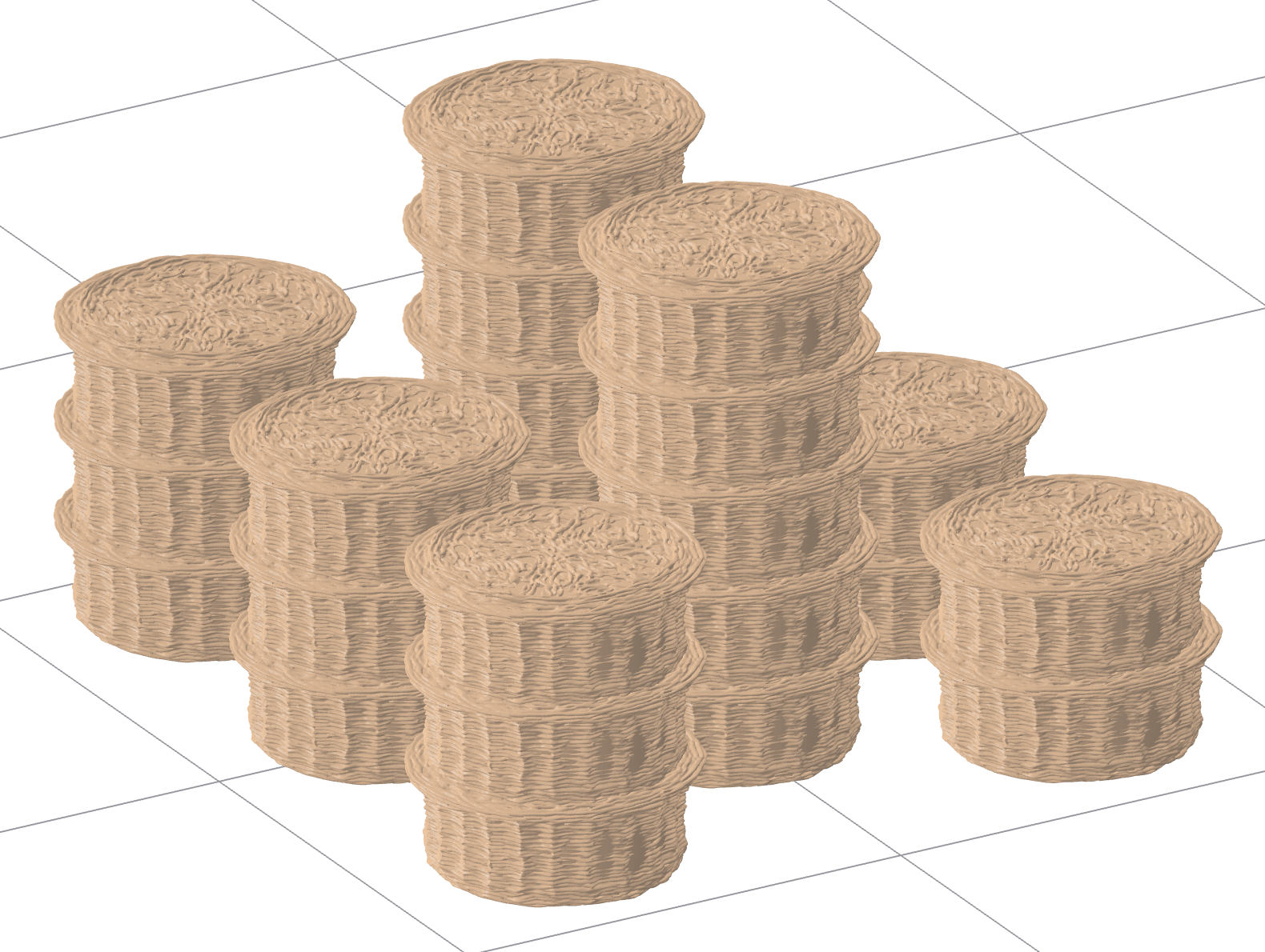 Set of woven fruit baskets