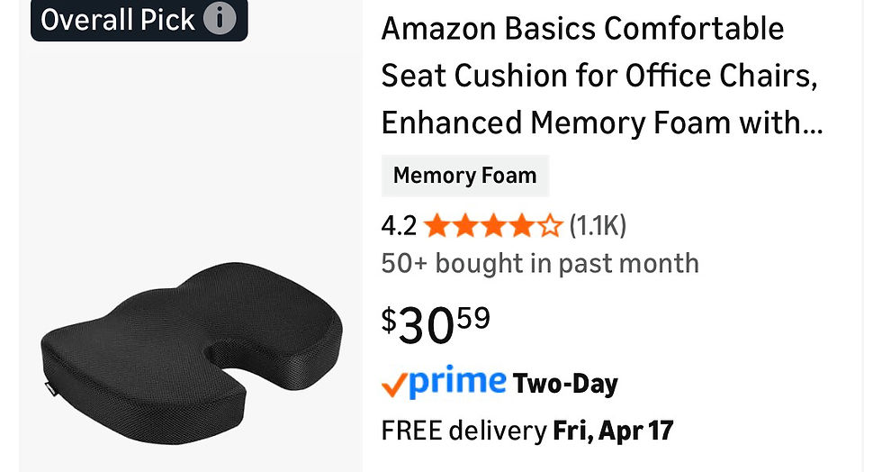 Memory foam seat cushion, new: $8