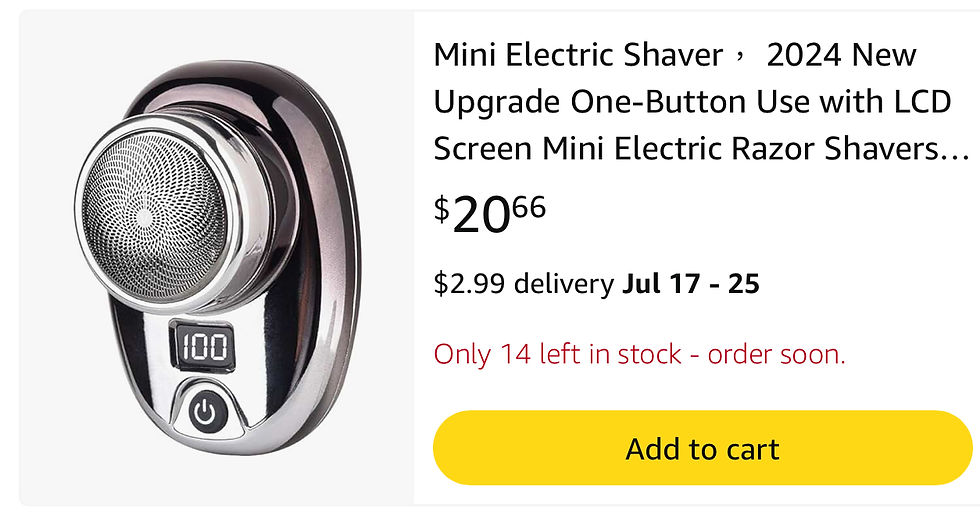 Mini electric shaver, new: $8/pc