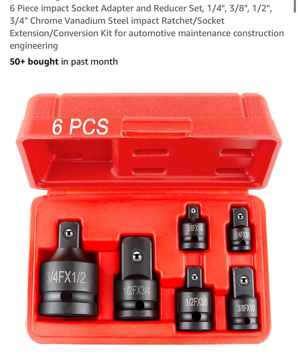 6pcs impact socket adaptor and reducer set, new: $6/set