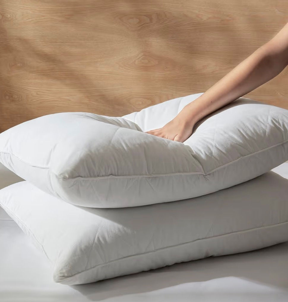 2pcs king size white goose down feather pillow, new: $20