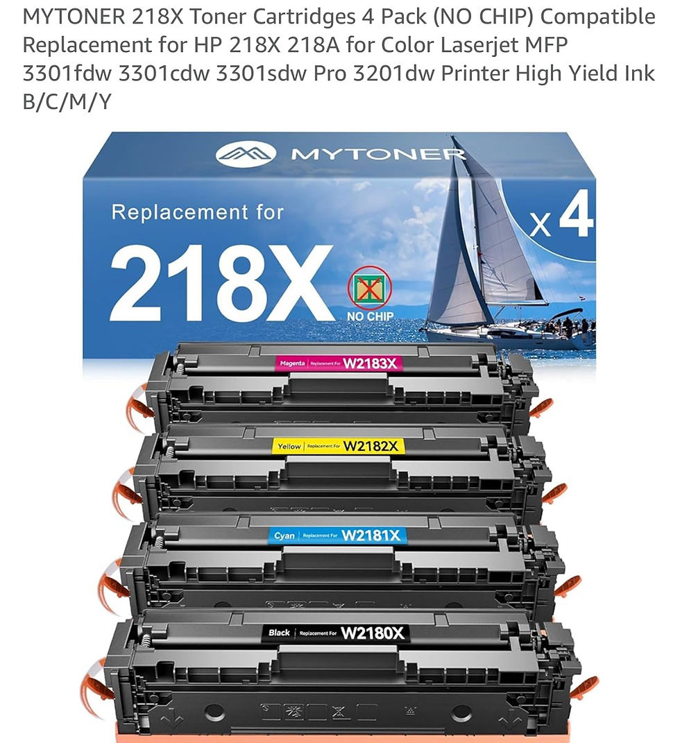 218X 4pk Toner cartridge for HP laserjet, new: $20/box