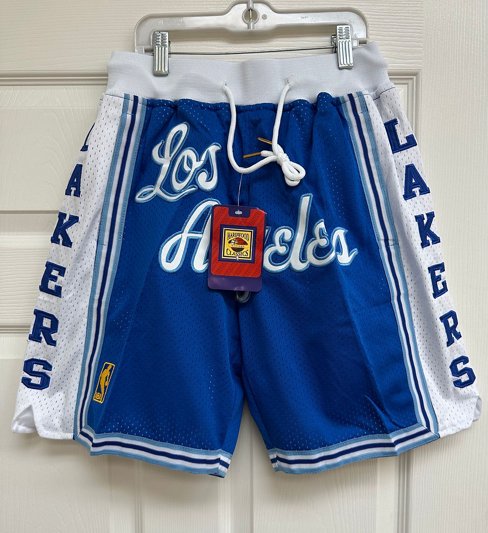 Lakers retro shorts, S/M/L/XL/2XL, new: $20/pc