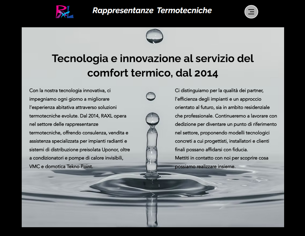 Pagina prodotti Raxl – sistemi di riscaldamento e raffrescamento radianti
