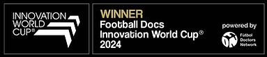 Skillcourt Auszeichnung Logo. Aufschrift - Innovation World Cup und Winner Football Docs Innovation World Cup 2024 - Sporthäusel