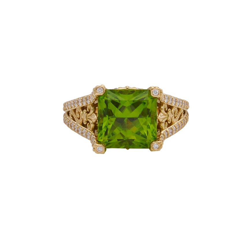 Thumbnail: Peridot Fleur De Lis Ring