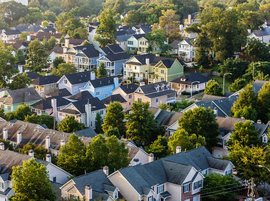 Aerial view of house roofs in suburban neighborhood_in_mmd
