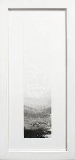 Peinture abstraite verticale, monochrome en noir et blanc. Zen