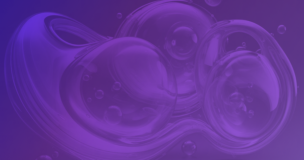 Diseño conceptual con formas fluidas en color púrpura, asociado a liderazgo y adaptabilidad.