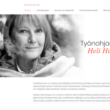 Mustavalkokuva yrittäjästä, sekä nimi oranssilla
