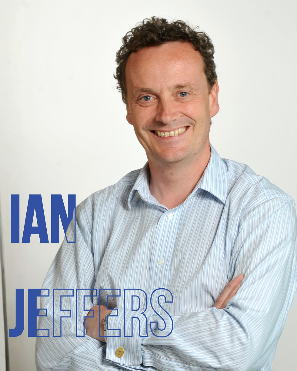 Headshot of Ian Jefferson with his name in bold, dark blue lettering at the bottom.