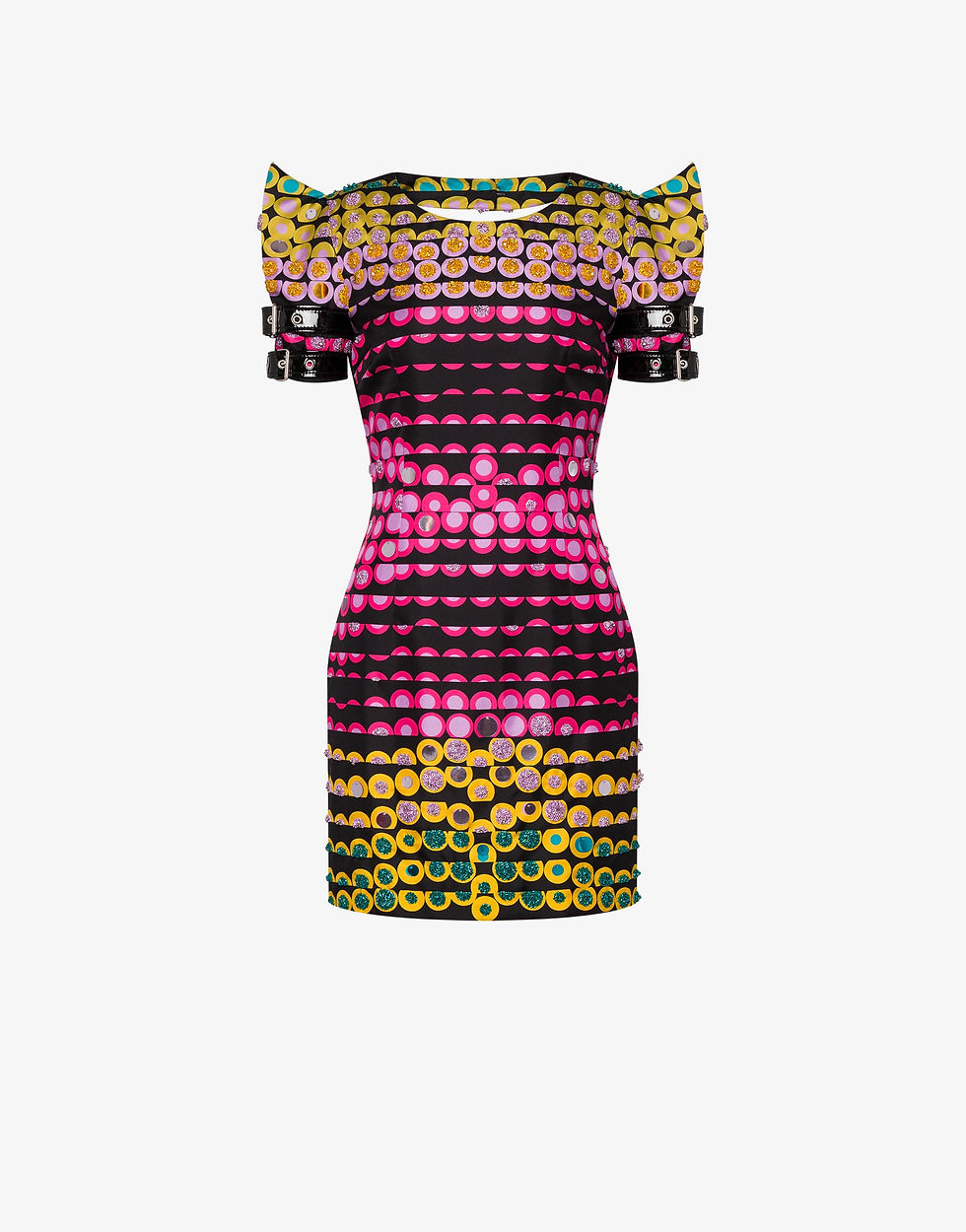 Thumbnail: Moschino EMBROIDERED POLKA DOTS SILK TWILL DRESS  