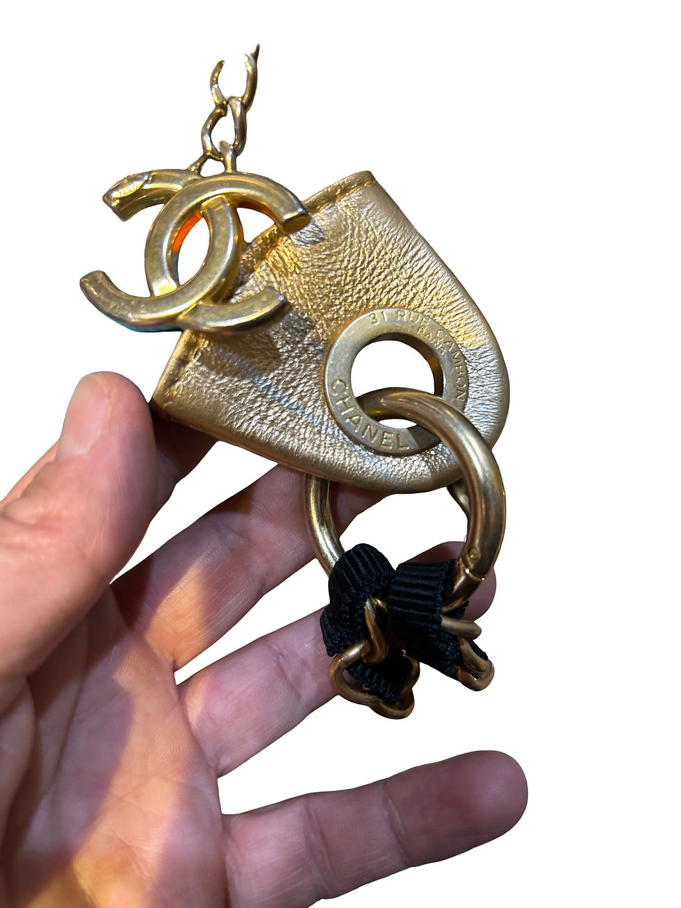 Thumbnail: Chanel Metallic Graffiti Canva Pouch in Gold and Multicolor