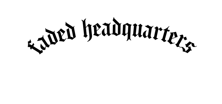 Black and white Faded Headquarters logo in vintage font