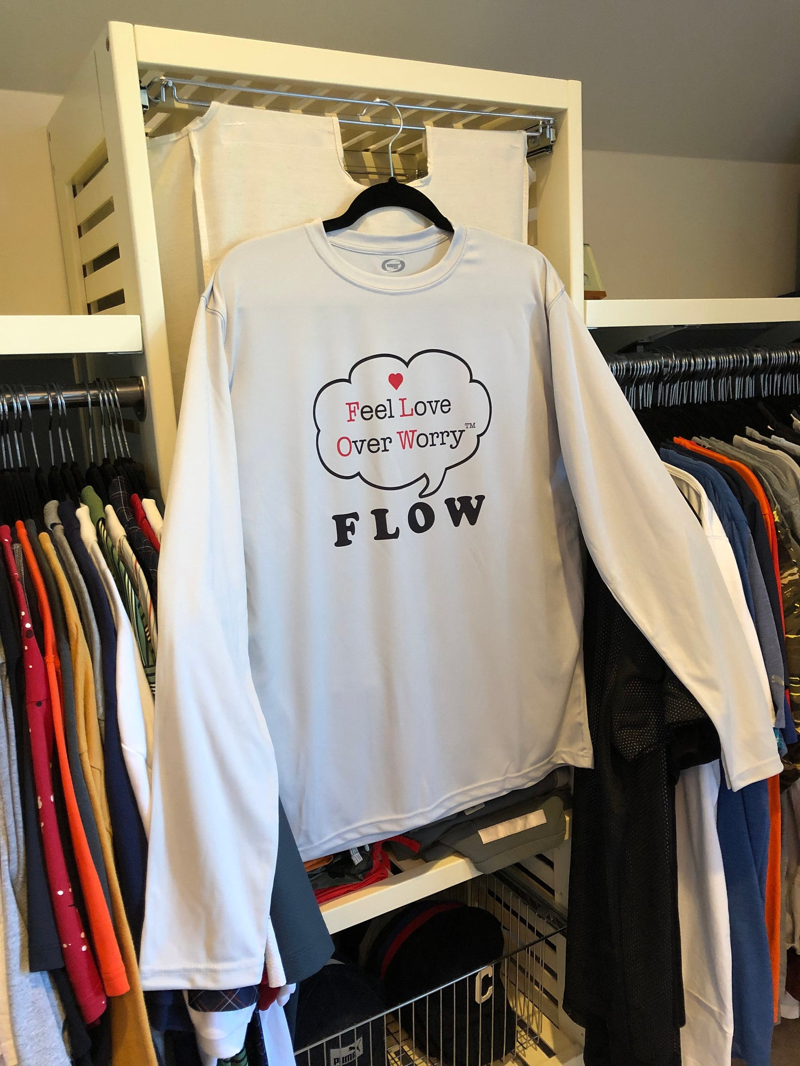 FLOW-Feel Love Over Worry Pop Socket | Long Sleeve Men's Performance Shirt