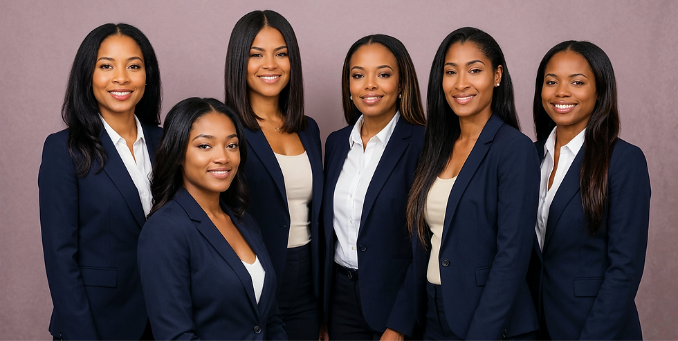 african american women tax specialists group picture in business attire