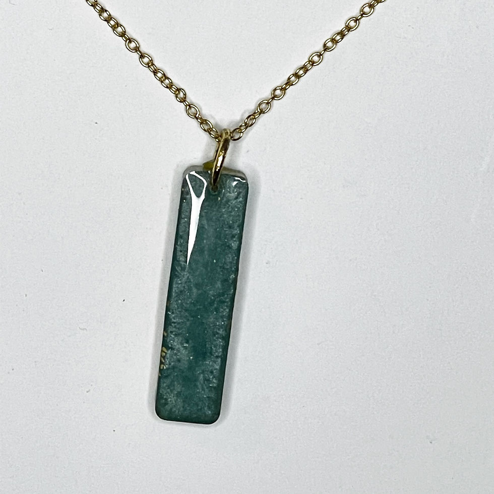 Thumbnail: Teal and Gold Bar Necklace