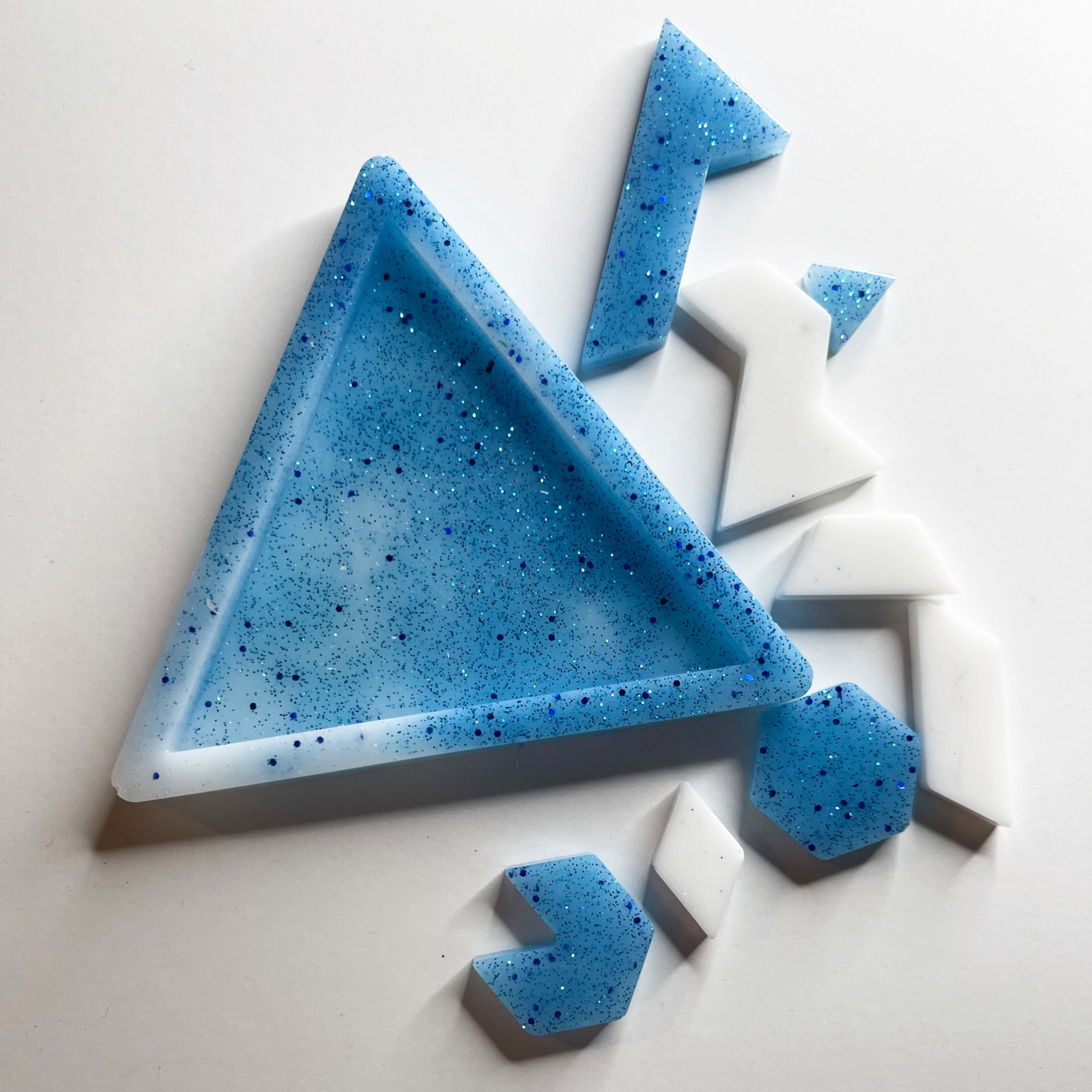 Blue and White Triangle Puzzle