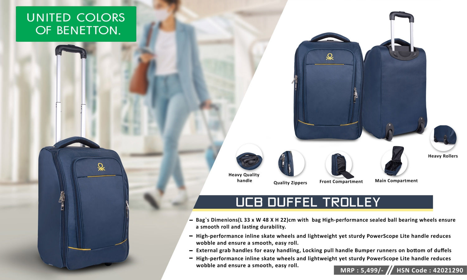 UCB Duffle Trolly Bag