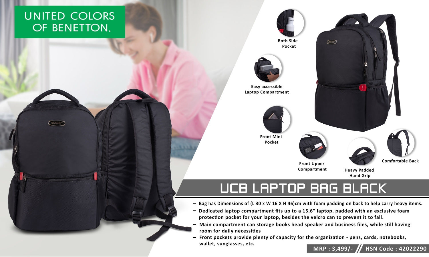 UCB Laptop Bag Black