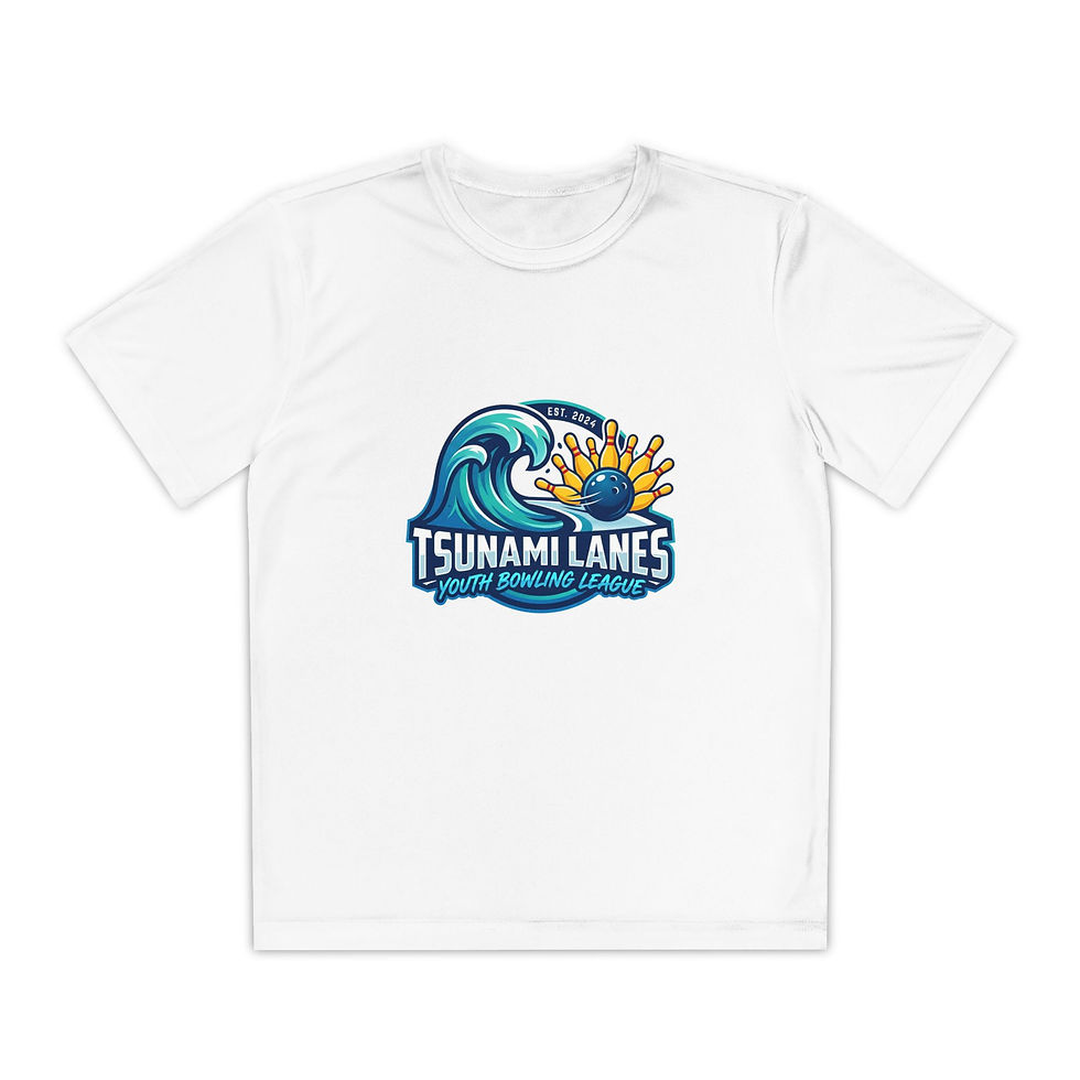 Thumbnail: Tsunami Lanes Youth League Bowling Tee