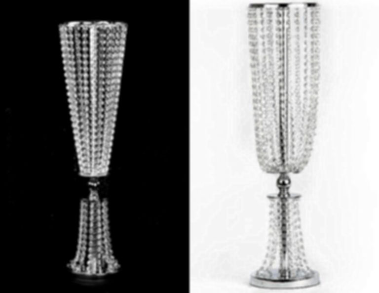 Silver and Crystal Column Centerpiece