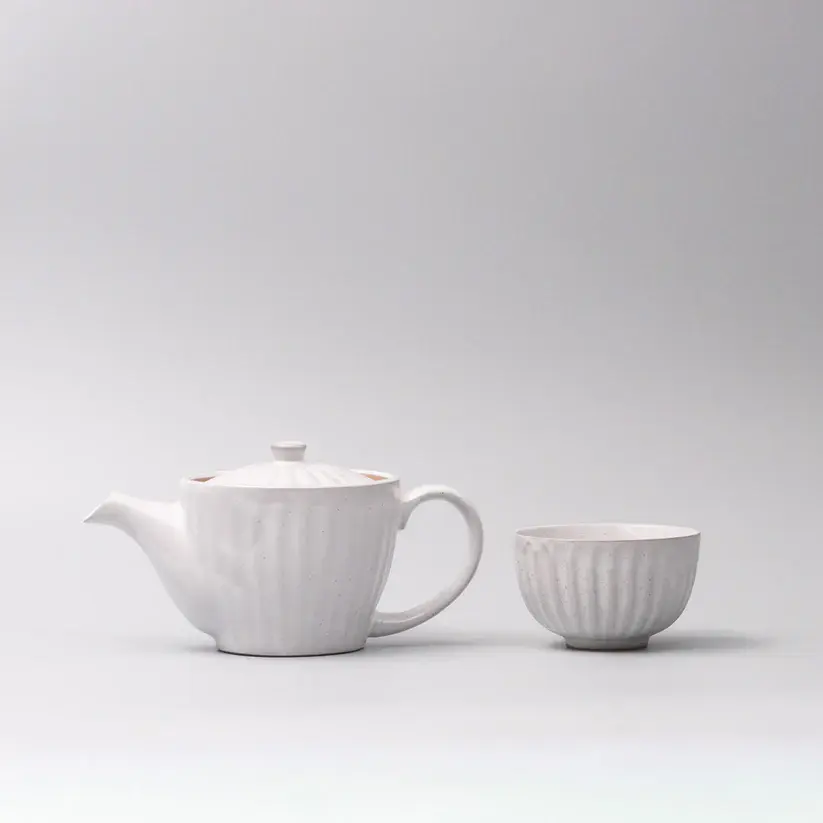Thumbnail: MADE IN JAPAN Teapot 480ml Speckled White Ridge Glaze
